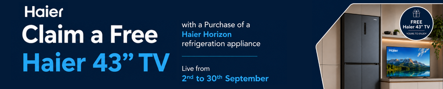 Claim a free Haier TV with a purchase of a Haier Horizon refrigeration appliance