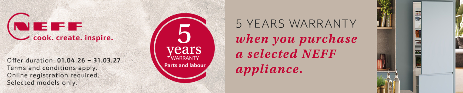 Neff 5 years warranty 