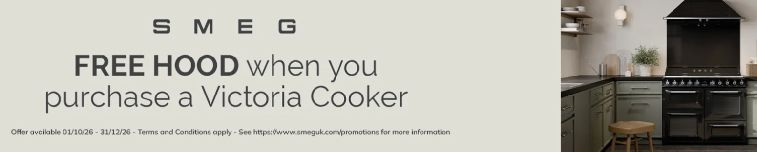Smeg Free Hood when you purchase a Victoria cooker