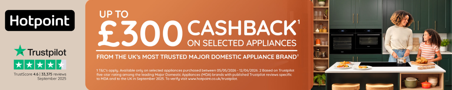 Hotpoint Up to £300 cashback