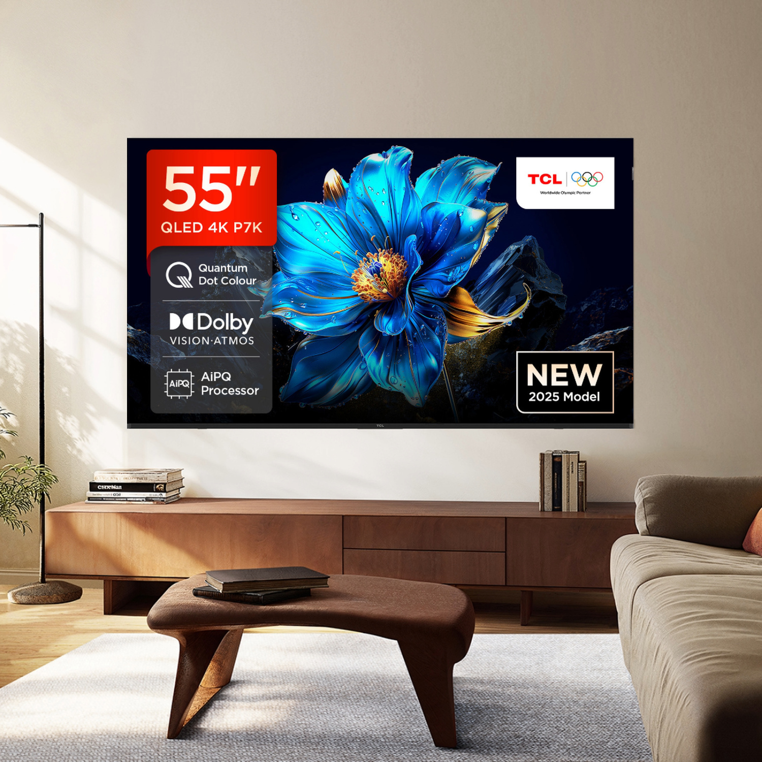 Tcl 55P7k-Uk 55" 4K Qled Direct Led Hdr Google Tv
