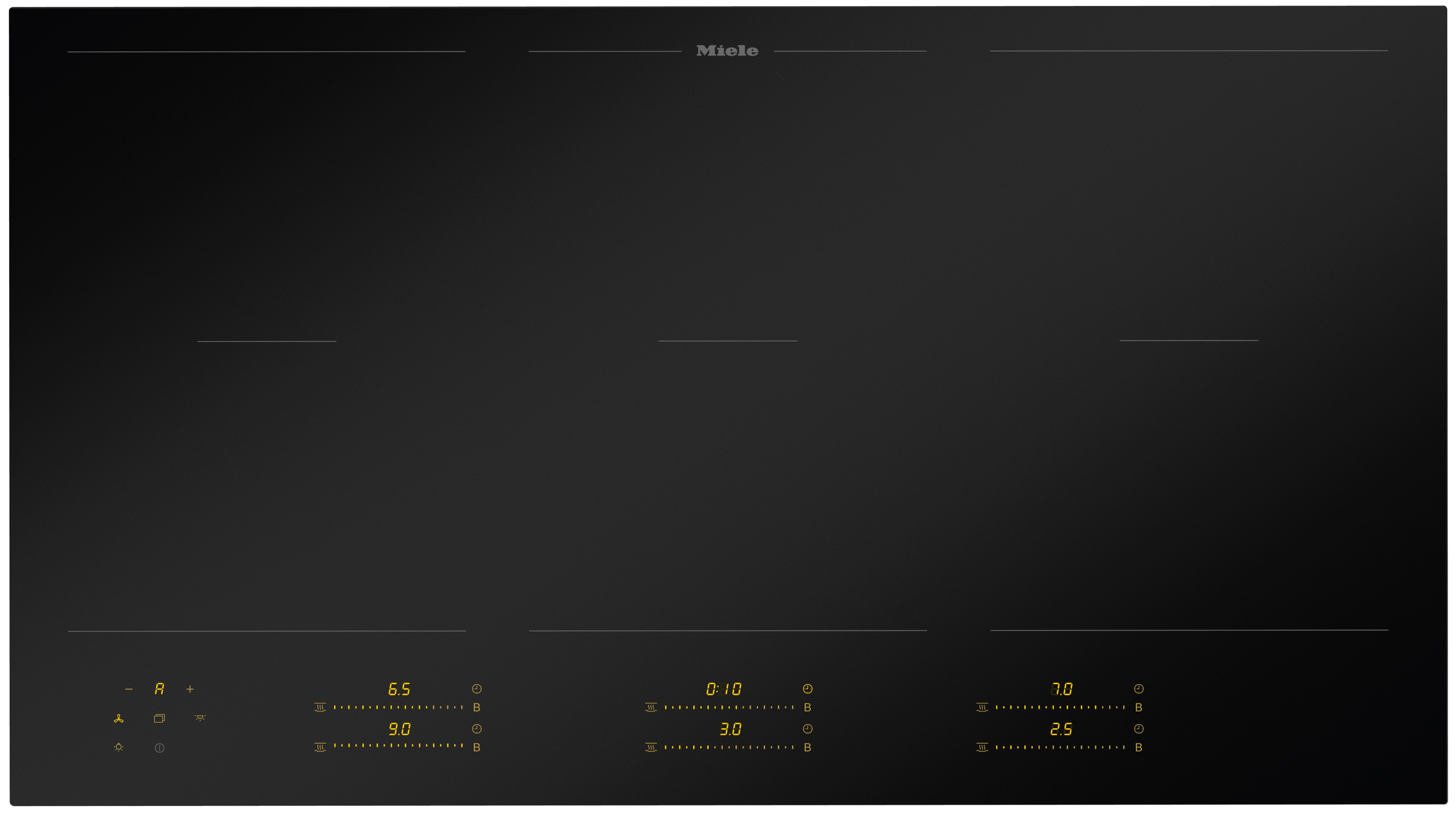 Miele Black Km 8595-2 Fl Mattfinish 60Cm 3 Zone Built In Induction Hob