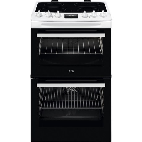 Aeg White Ccx1530acw 55Cm Double Oven Electric Cooker With Ceramic Hob