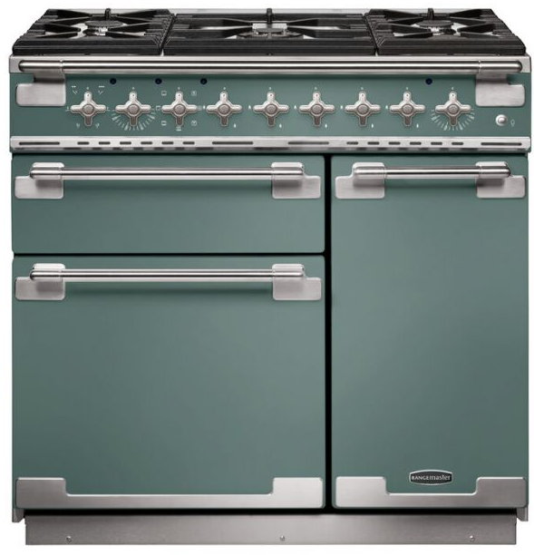 Rangemaster Green Els90dffmg/ Elise 90Cm Dual Fuel Range Cooker Mineral