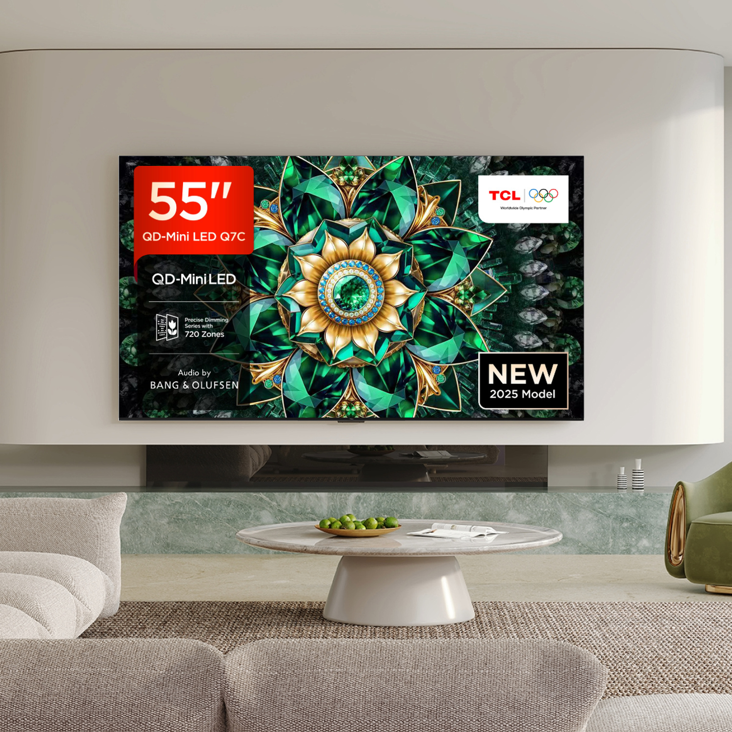 Tcl 55Q7c-Uk 55" 4K Qd-Mini Led Uhd Smart Google Tv