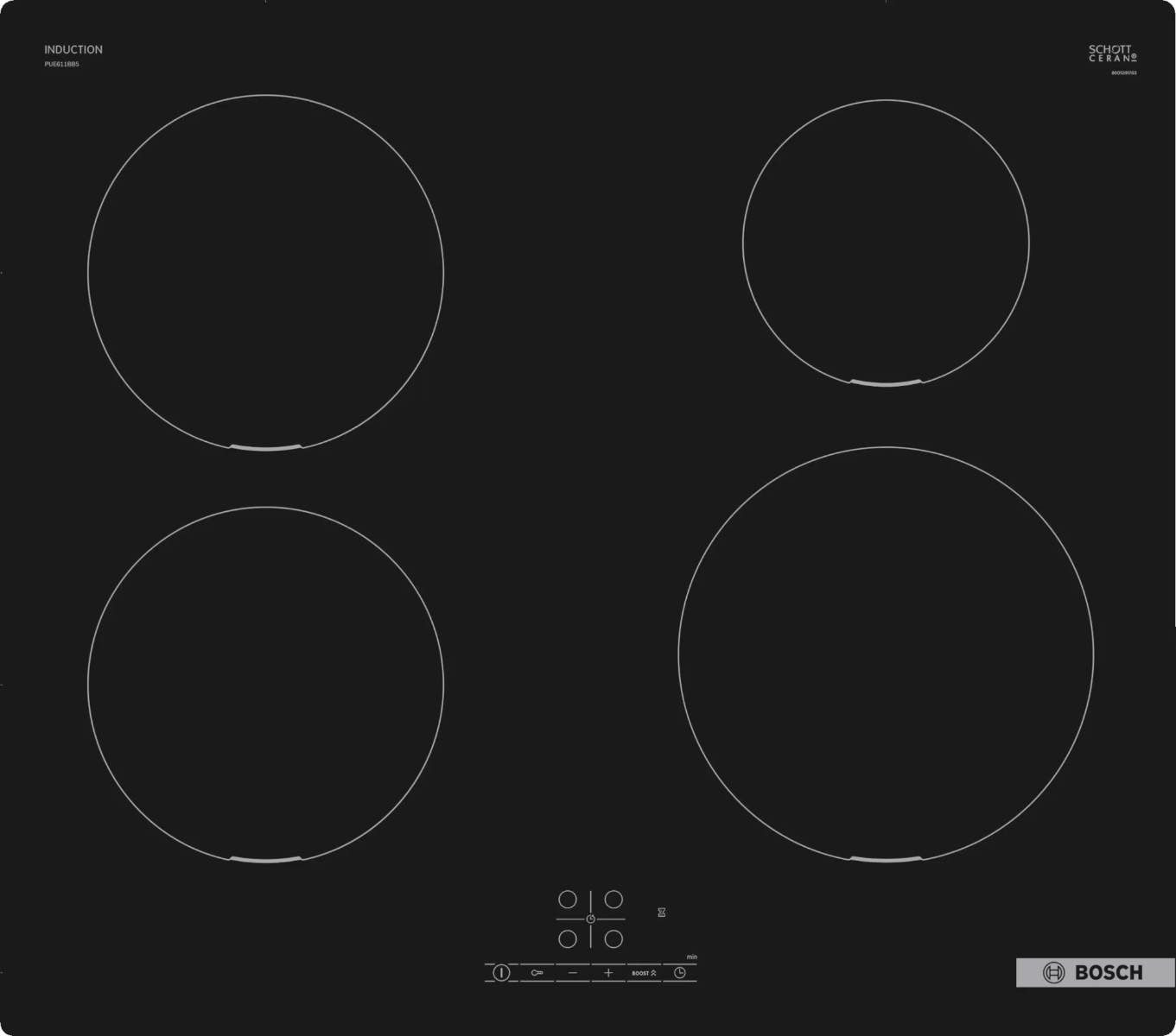 Bosch Black Pue611bb5b, Induction Hob