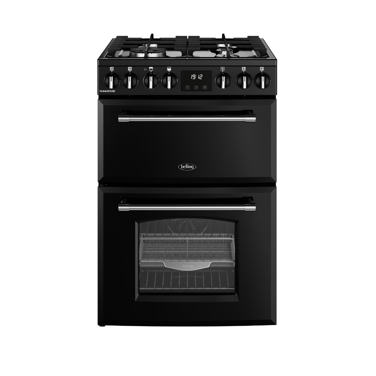 Belling Black Mra Farmhouse 60 Dual Fuel Cooker With Double Oven, A Rated