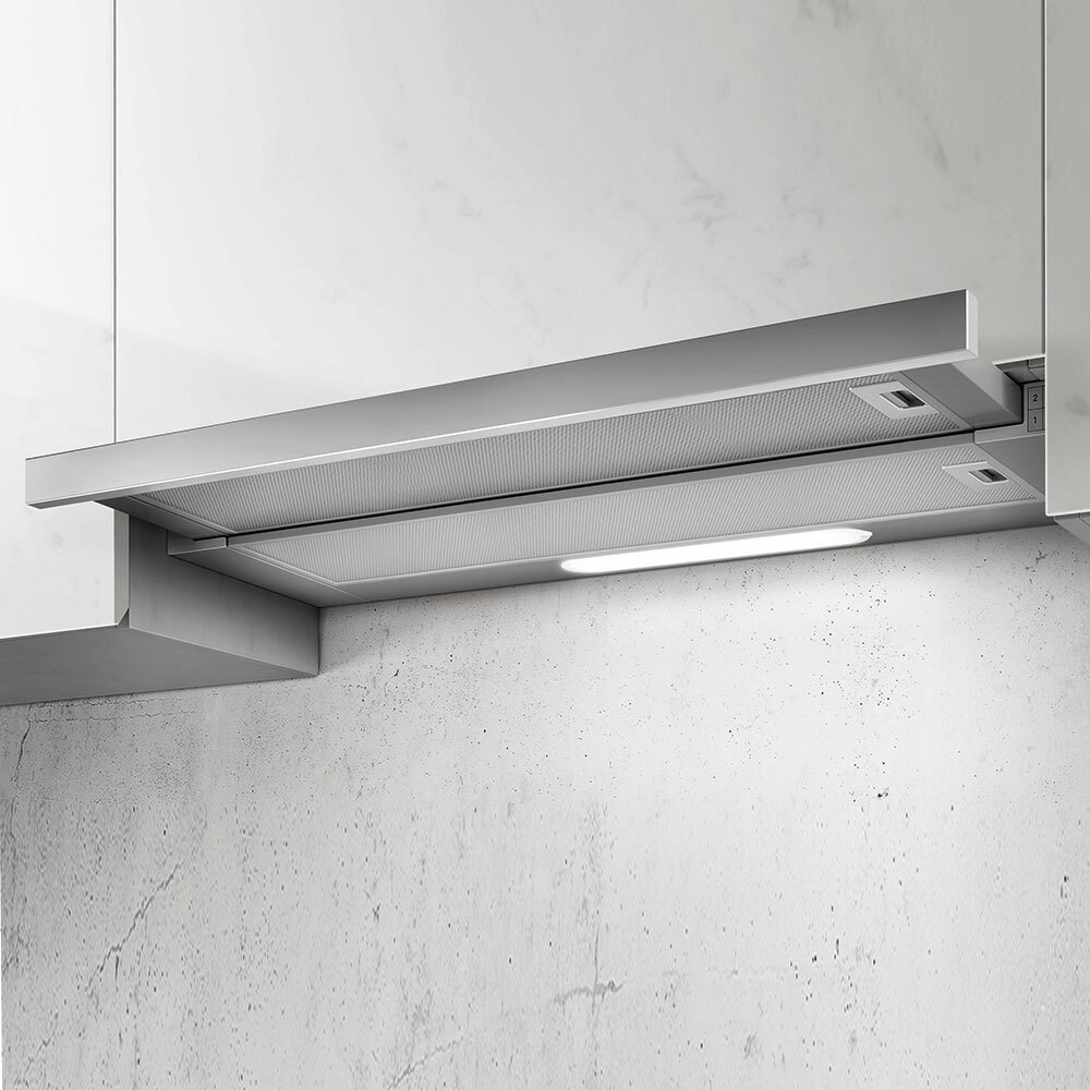 Elica Grey Elite14-Led-60 Telescopic Hood / Stainless Steel