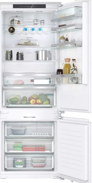 Siemens White Built-In Fridge-Freezer With Freezer At Bottom 193.5 X 70.8 Cm Soft Close Flat Hinge Kb96nadd0g