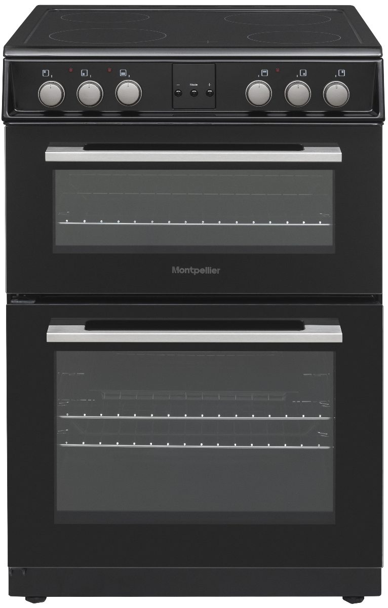 Montpellier Black Mdoc60fk 60Cm Double Ceramic Cooker In