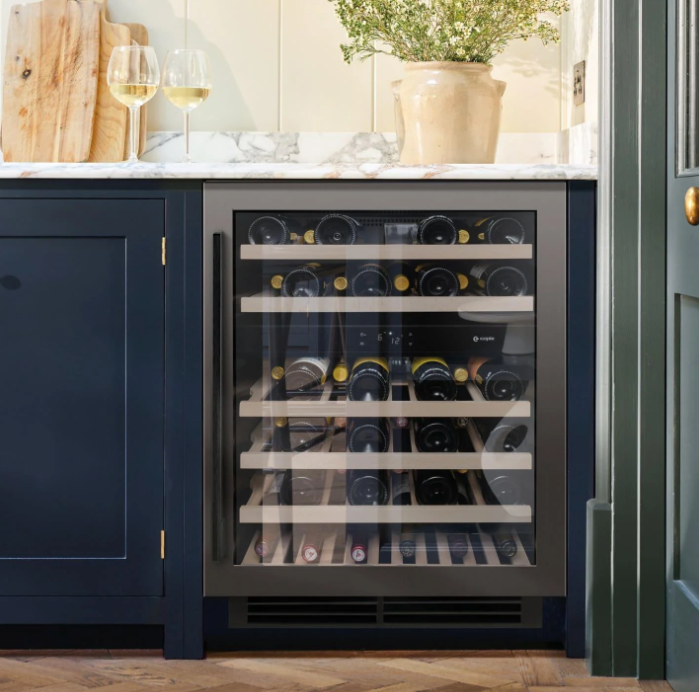 Caple Bordeaux/Burgundy/Black Wi6135gm Built In Wine Cooler - Gunmetal