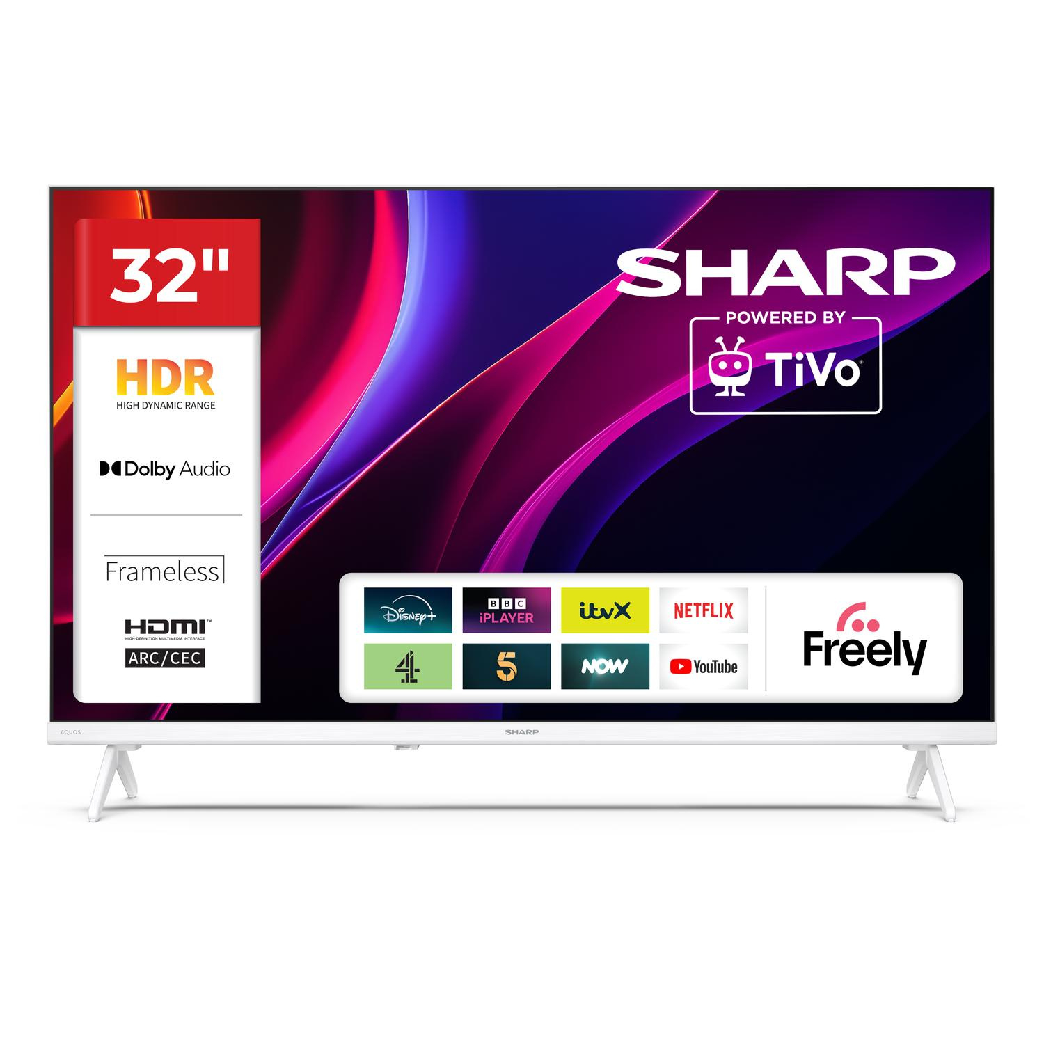 Sharp White 1T-C32he2245kw 32" Hd Ready Tivo Smart Tv