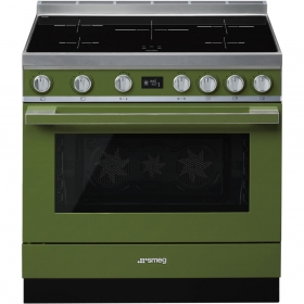 Smeg Orange Cpf9ipog Portofino Full Electric Cooker With Induction Hob