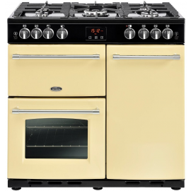 Belling 444411734 90Cm Gas Range Cooker With Electric Fan Oven - Cream