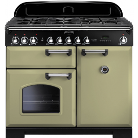 Rangemaster Classic Deluxe 100 Dual Fuel Olive Green And Chrome CDL100DFFOG/C