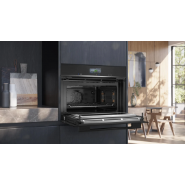 Siemens CM776G1B1B iQ700 Built In Compact Hydrolytic Oven with Microwave in Black