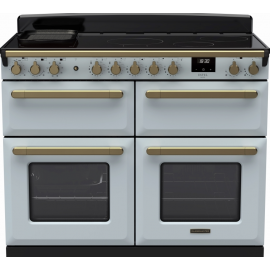 Rangemaster ESDLB110EIPMSB/AB1 110cm Induction Range Cooker Misty Blue and Antique Brass