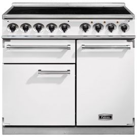 Falcon 1000 Deluxe Induction Range Cooker White And Nickel F1000DXEIWH/N-