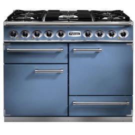 Falcon 1092 Deluxe Dual Fuel Range Cooker China Blue And Nickel Matt Pan Supports F1092DXDFCA/NM