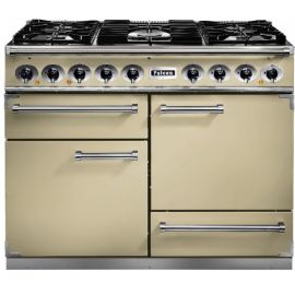Falcon 1092 Deluxe Dual Fuel Range Cooker Cream And Brass Matt Pan Supports F1092DXDFCR/BM