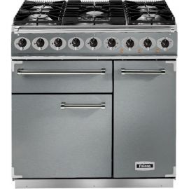 Falcon 900 Deluxe Dual Fuel Range Cooker Stainless Steel And Chrome Matt Pan Supports F900DXDFSS/CM