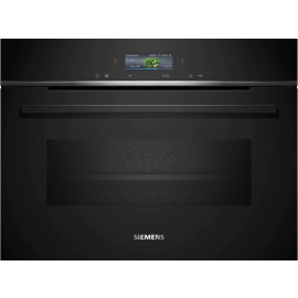 Siemens CM724G1B1B iQ700 Built In Compact Hydrolytic Oven with Microwave in Black