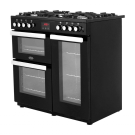 Belling 444411725 90Cm Gas Range Cooker With Electric Fan Oven - Black