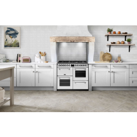 STOVES 444411544 Richmond Deluxe 100cm Dual Fuel Range Cooker Icy White