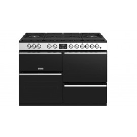 Stoves Precision Deluxe S1100DF GTG 444411504 Gas-Through-Glass Hob, Conventional Oven & Grill 110cm Stainless Steel Range Cooker