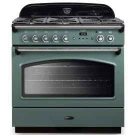 Rangemaster CLAS90FXDFFMG/C 90cm Classic FX 90 Dual Fuel Mineral Green Range Cooker With Chrome Trim
