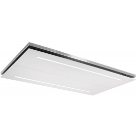 caple CE1122WH 110cm Ceiling Cooker Hood White Glass & Stainless Steel