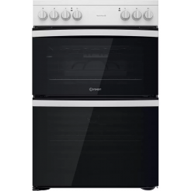 Indesit 60cm Double Oven Electric Cooker ID67V9KMW/UK - White
