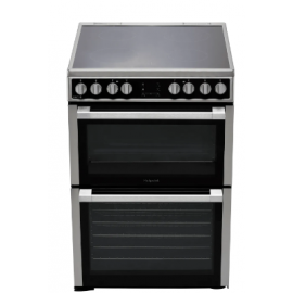 Hotpoint HDM67V8D2CX/UK 60cm Electric Cooker with Ceramic Hob - Silver - A/A Rated