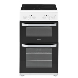 Hotpoint HD5V92KCW/UK Ceramic Electric Cooker with Separate Grill, White, A Rated