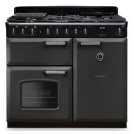 Rangemaster CLDL100DFPSLT/CM1 100cm Dual Fuel Range Cooker Classic Deluxe Slate / Chrome, A Rated