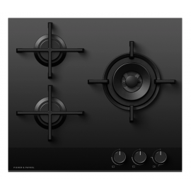 Fisher & Paykel CG603DLPGB4 60cm 3 Burner Gas Hob - Black Glass