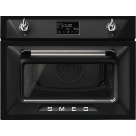Smeg SO4902M1N Victoria Compact Combi Microwave For Tall Housing – BLACK