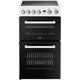New World FDO 50E WHI 70L Ceramic Electric Cooker Double Oven - White