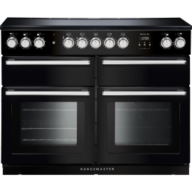 Rangemaster NEXUS SE 110EIBL/C Black with Brushed Chrome Trim 110cm Electric Induction Range Cooker