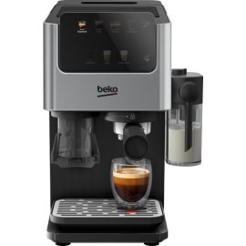 Beko CED7524X Espresso Machine with Integrated Grinder and Milk Cup - Silver