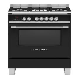 Fisher & Paykel OR90SCG4B1 90cm Dual Fuel 5 Burner Range Cooker - Black