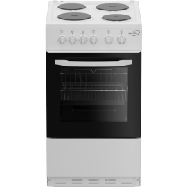 Zenith ZE503W 50cm Single Oven Electric Cooker with solid plate - hob White