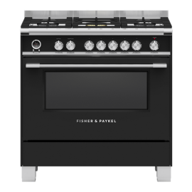 Fisher&Paykel OR90SCG6B1 90cm Dual Fuel Pyrolytic Cooker - Black