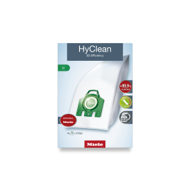 Miele U HyClean 3D Vacuum Cleaner Dust Bags 4 Pack - Green
