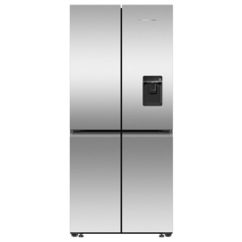 Fisher & Paykel RF500QNUX1 79cm Wifi Connected Plumbed Quad Door Frost Free Fridge Freezer - Stainless Steel