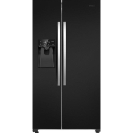 Teknix THSBS1791PLUBIX American Fridge Freezer Ice + Water Plumbed 90Cm Black Steel