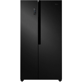 Teknix THSBS1791PBIX 2 Door Side by Side No Frost American Style Fridge Freezer Black Steel