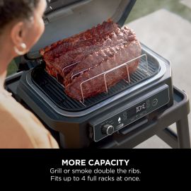 Ninja XSKOGXLRBRKEU Electric BBQ Rib Rack Cook Up to 4 Full Racks - Silver