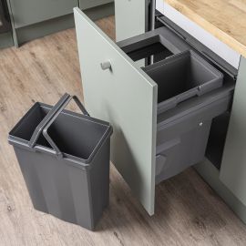 Caple SB6005402 66L Side Mounted Dual Bin - Grey