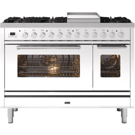 Ilve Roma P12FWE3/BR 120cm Dual Fuel Range Cooker Burgundy Red